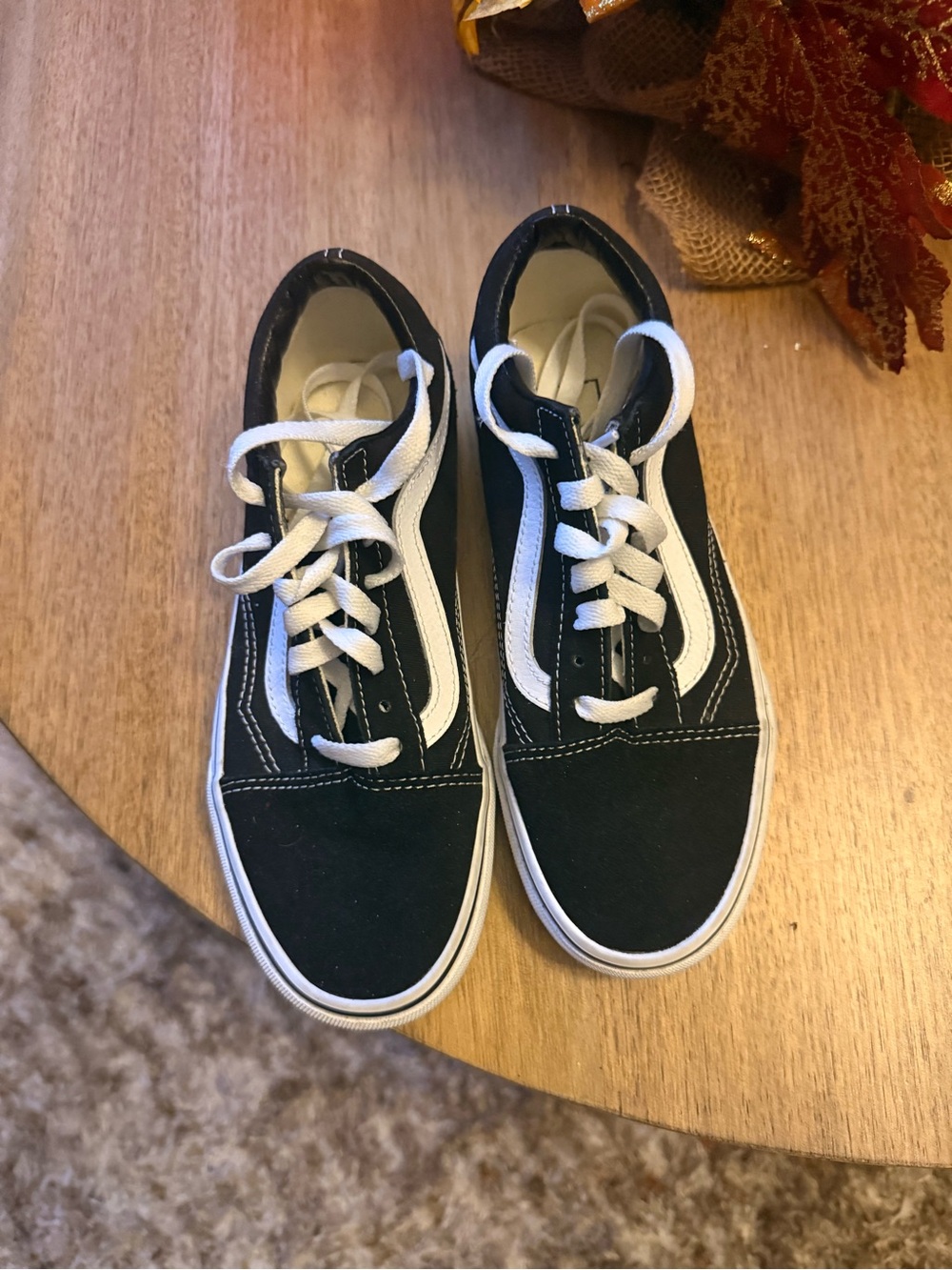 Vans Kids Black and White Classic Skate Sneakers
